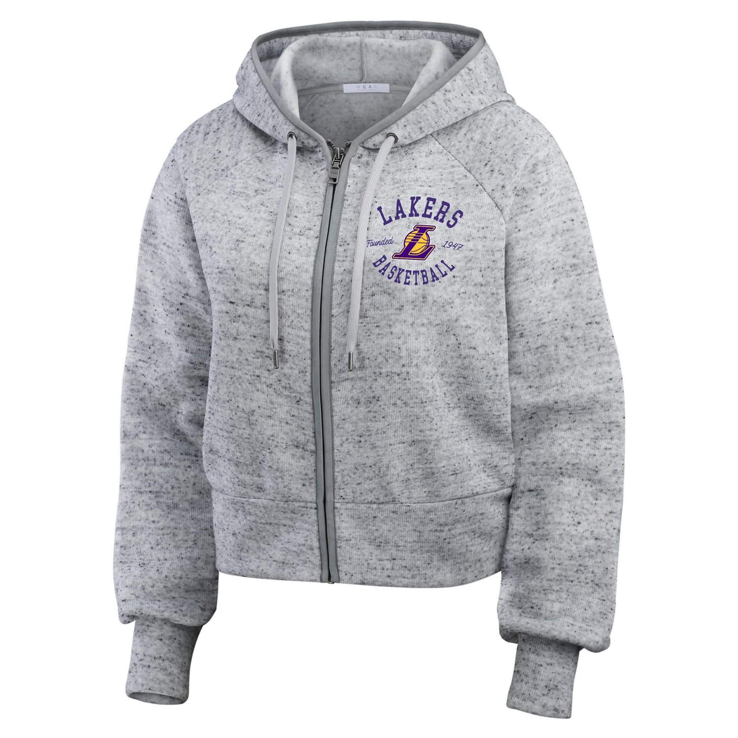 WEAR by Erin Andrews Los Angeles Lakers Speckled Radiator Full-Zip Hoodie                                                        - view number 2