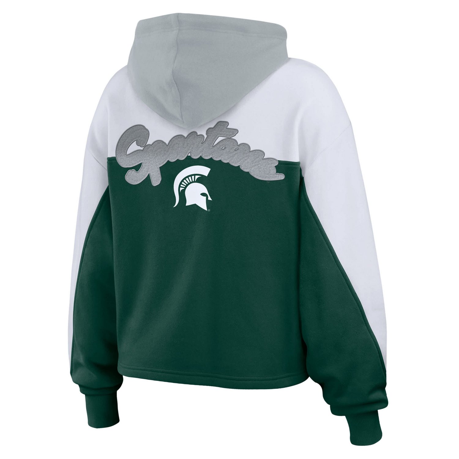 WEAR by Erin Andrews Michigan State Spartans Color-Block Full-Zip Hoodie - view number 3
