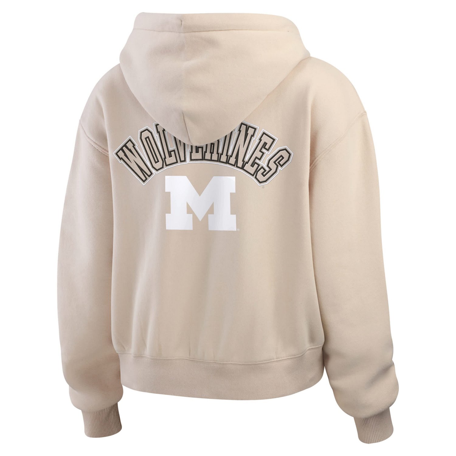 WEAR by Erin Andrews Michigan Wolverines Mixed Media Tonal Full-Zip Hoodie