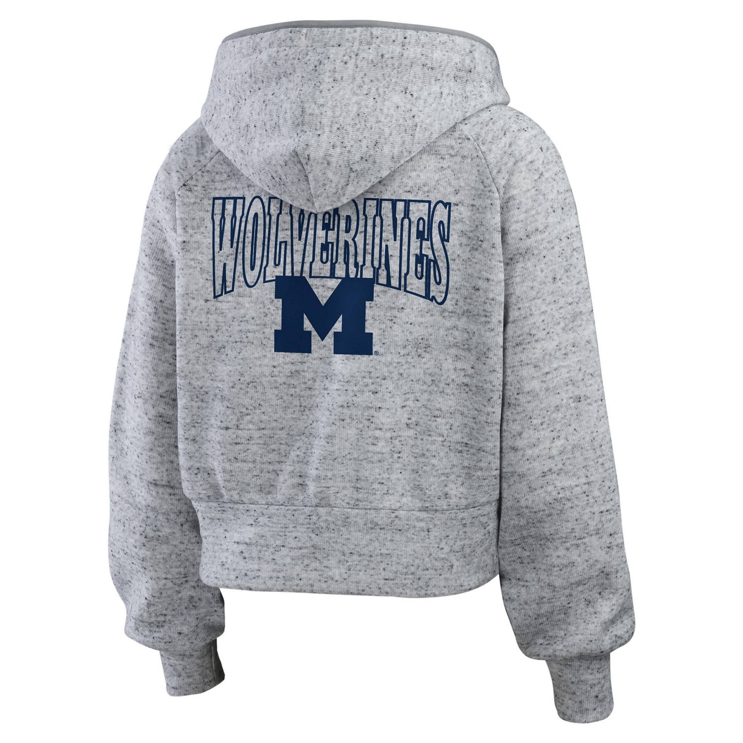 WEAR by Erin Andrews Michigan Wolverines Wear Speckle Double-Hit Raglan Full-Zip Hoodie - view number 3