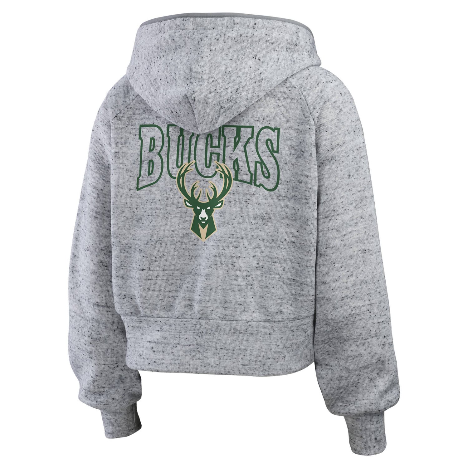 WEAR by Erin Andrews Milwaukee Bucks Speckled Radiator Full-Zip Hoodie                                                           - view number 3