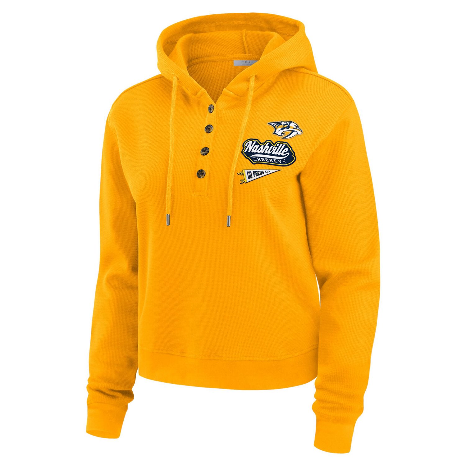 WEAR by Erin Andrews Nashville Predators Waffle-Knit Pullover Hoodie
