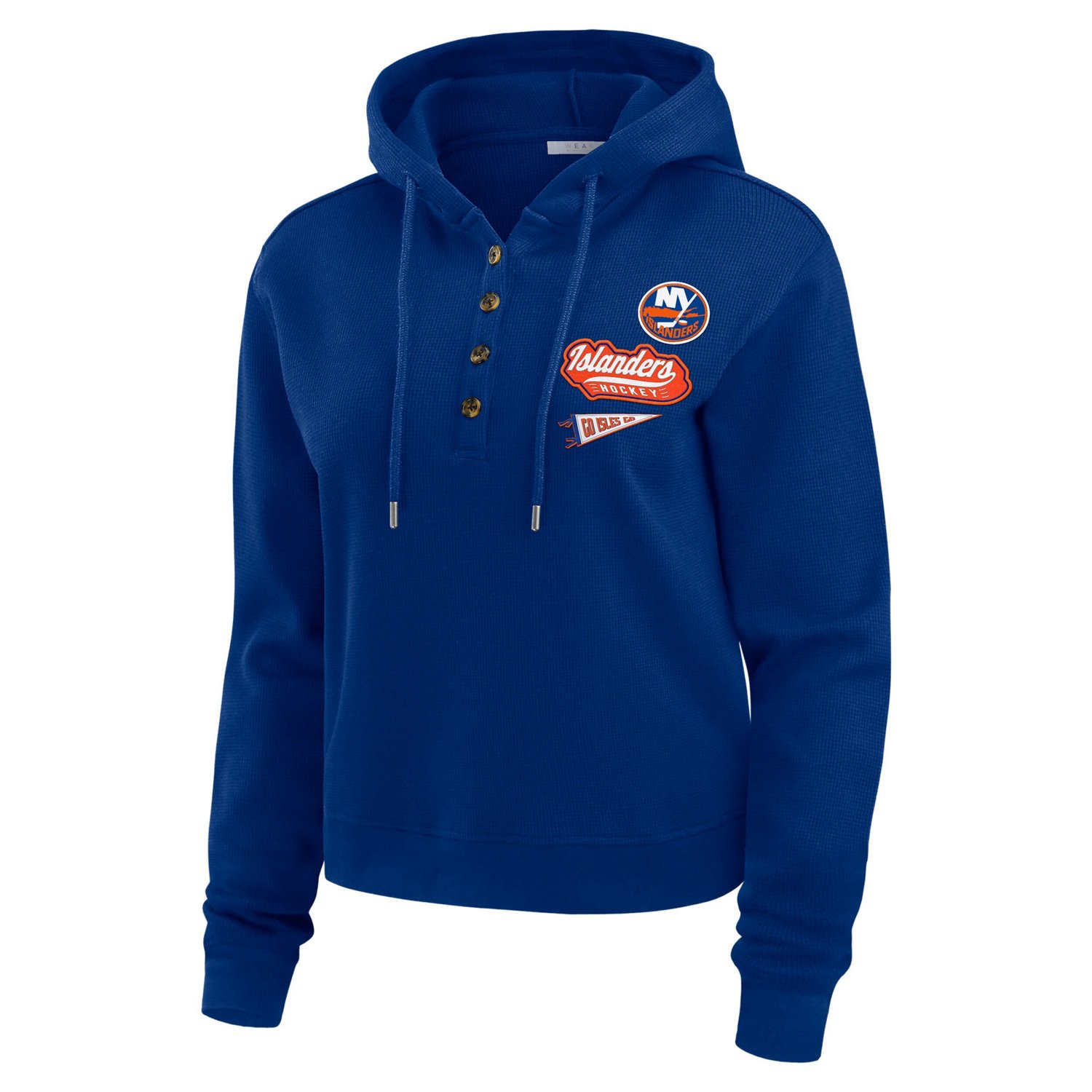 WEAR by Erin Andrews New York Islanders Waffle-Knit Pullover Hoodie - view number 2