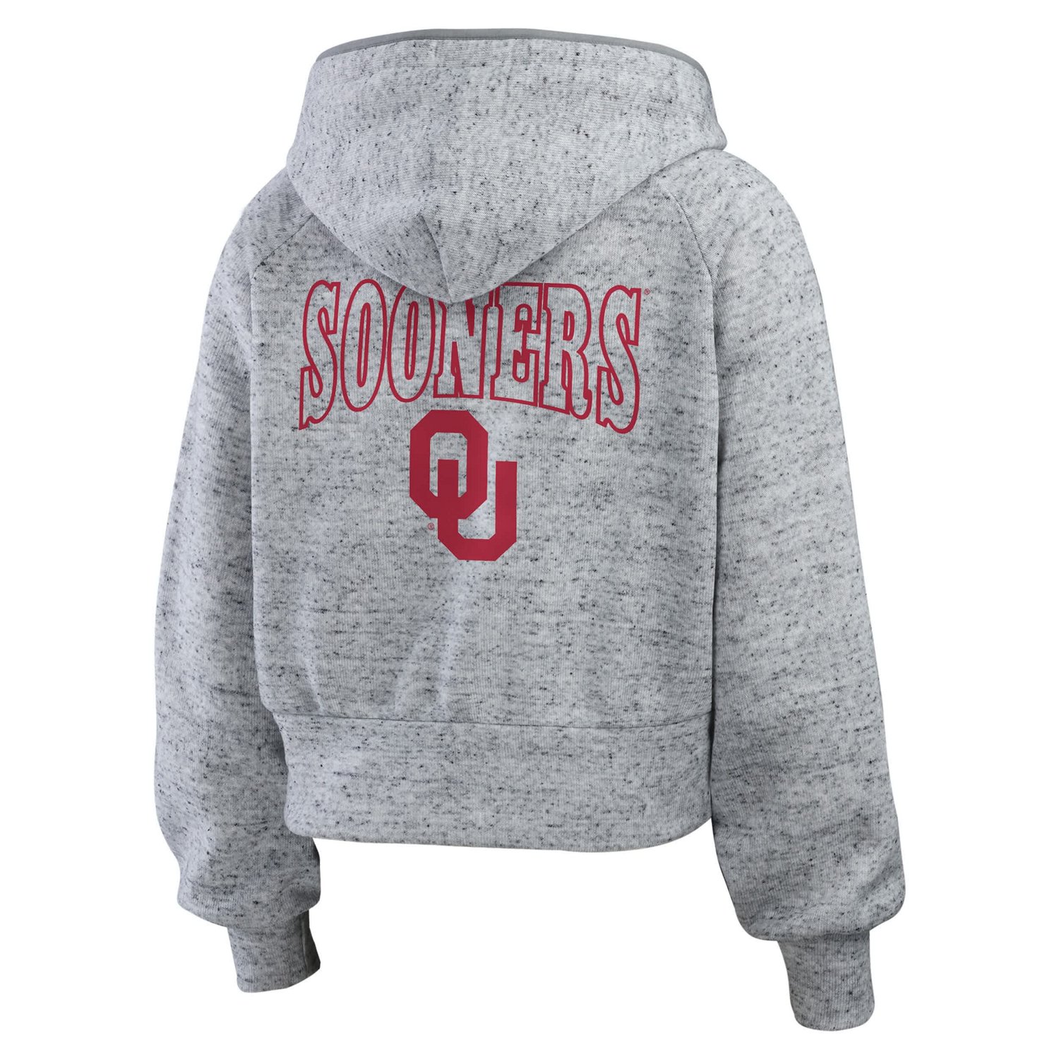WEAR by Erin Andrews Oklahoma Sooners Wear Speckle Double-Hit Raglan Full-Zip Hoodie - view number 3