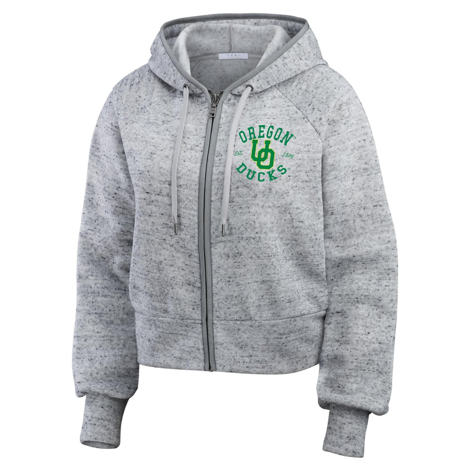 WEAR by Erin Andrews Oregon Ducks Wear Speckle Double-Hit Raglan Full-Zip Hoodie