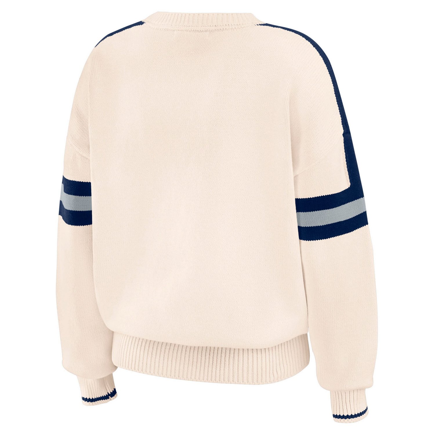 WEAR by Erin Andrews Penn State Nittany Lions Chenille Woven Patch Stripe Pullover Sweater