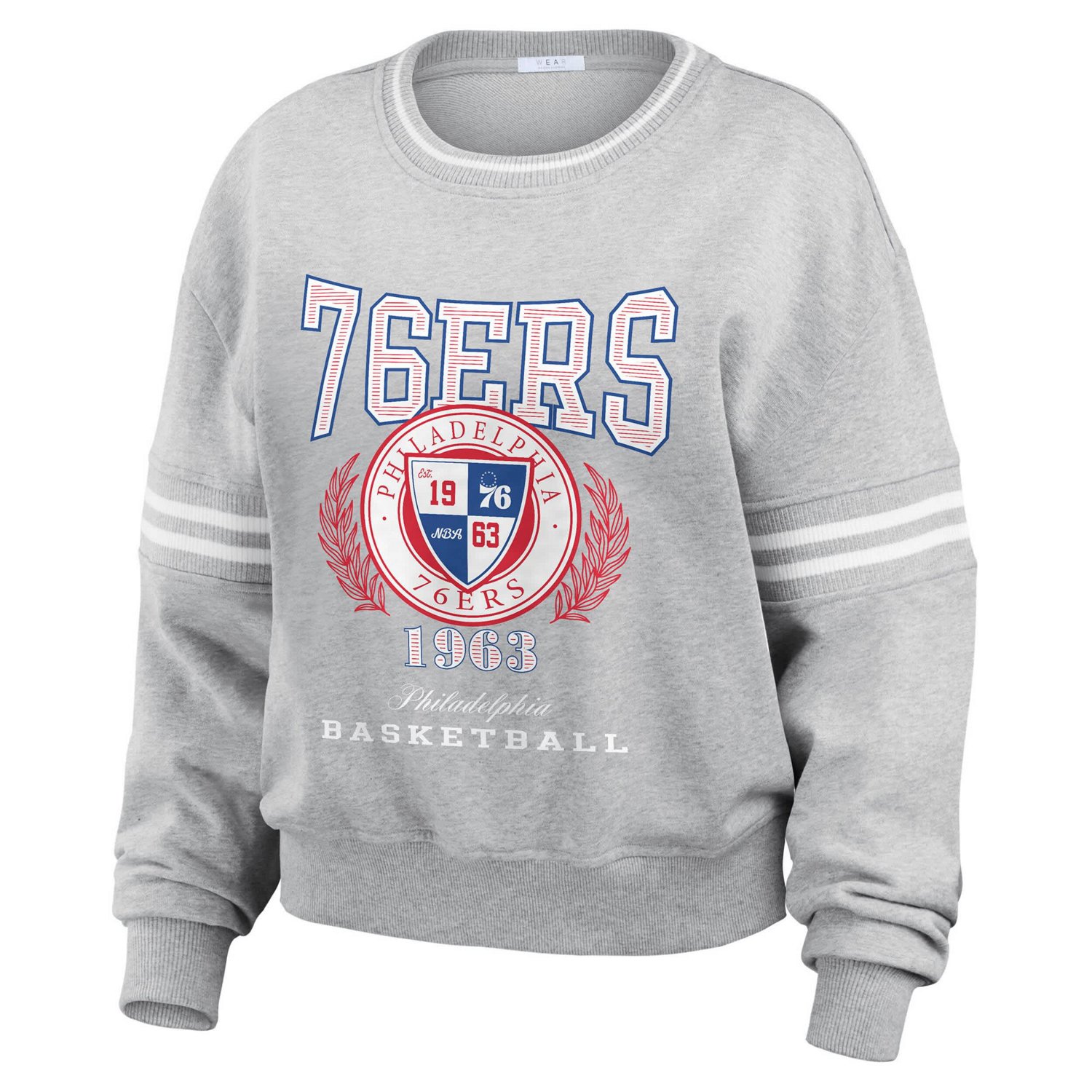 WEAR by Erin Andrews Philadelphia 76ers French Terry Pullover Sweatshirt - view number 2