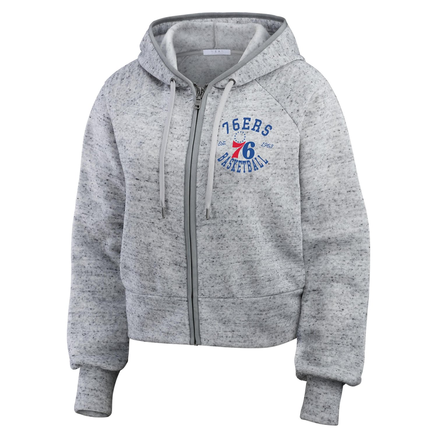 WEAR by Erin Andrews Philadelphia 76ers Speckled Radiator Full-Zip Hoodie                                                        - view number 2