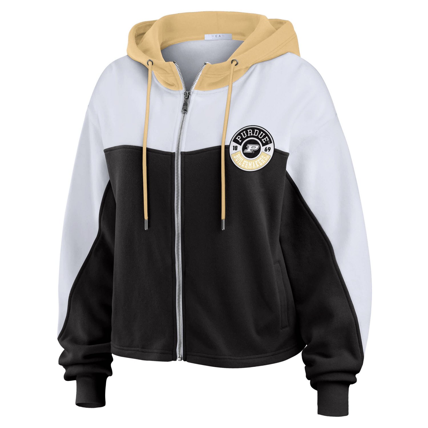 WEAR by Erin Andrews Purdue Boilermakers Color-Block Full-Zip Hoodie - view number 2
