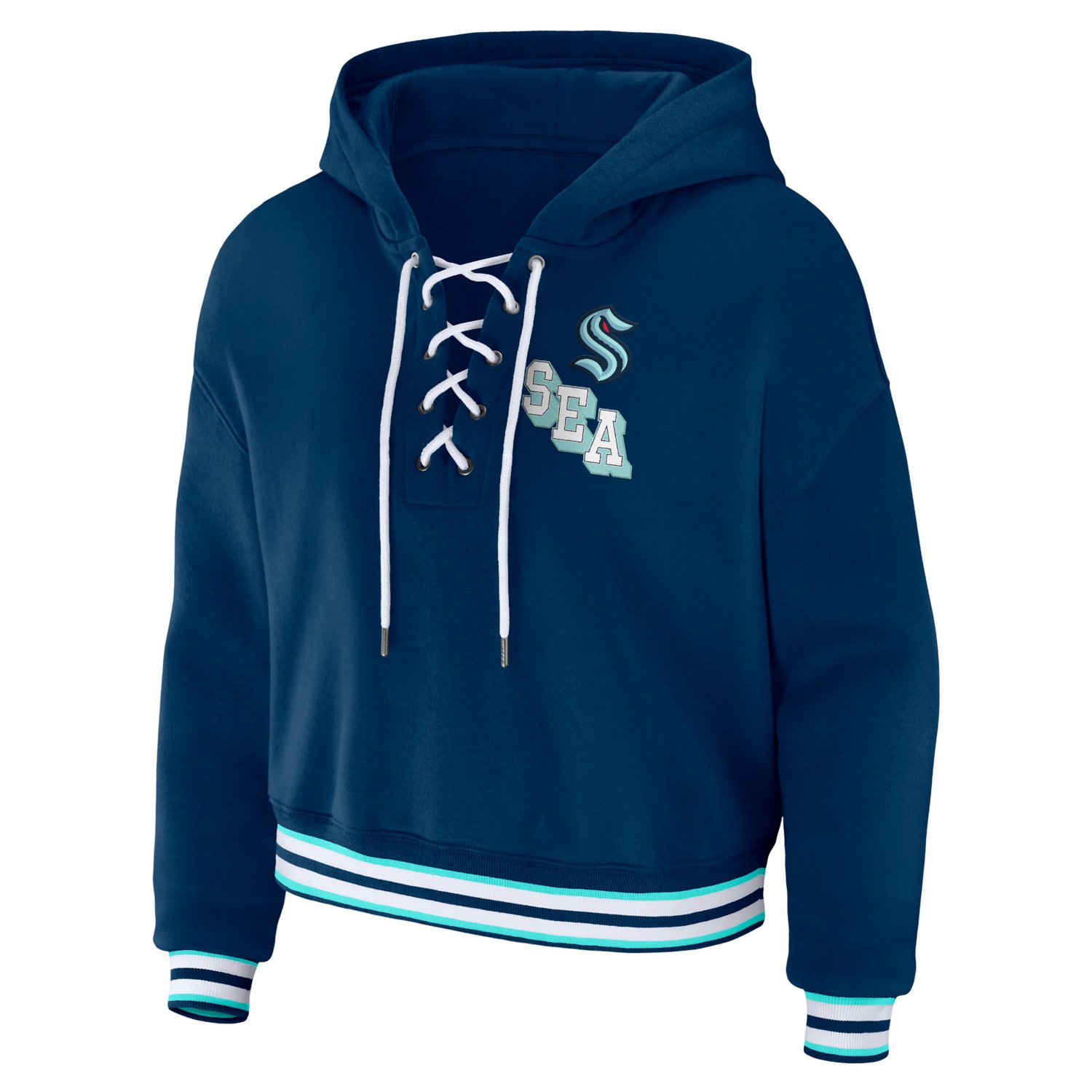 WEAR by Erin Andrews Seattle Kraken Lace-Up Pullover Hoodie
