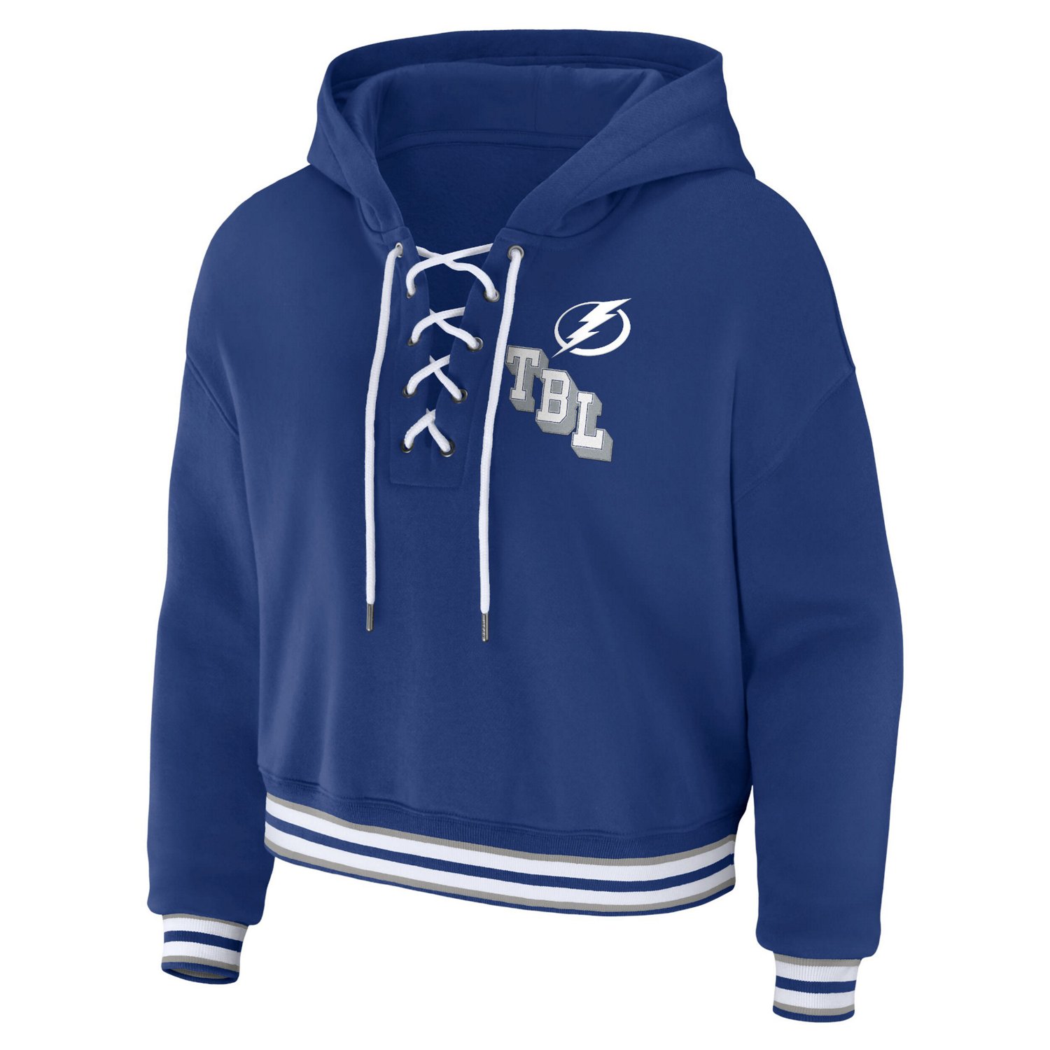 WEAR by Erin Andrews Tampa Bay Lightning Lace-Up Pullover Hoodie