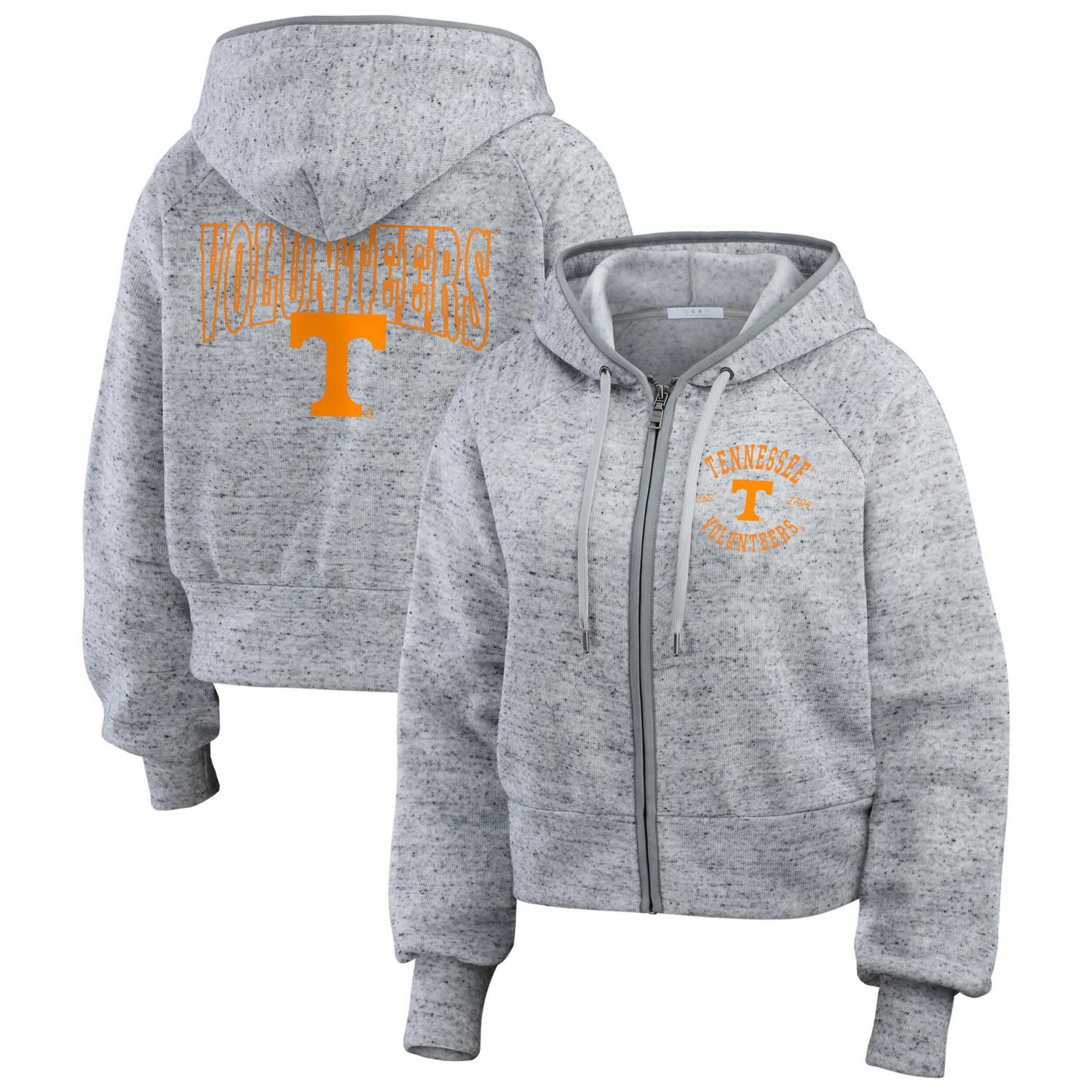 Wear by Erin Andrews Tennessee Volunteers Speckle Double-Hit Raglan Full-Zip Hoodie