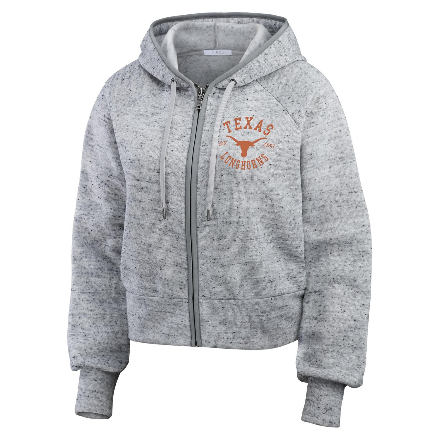 WEAR by Erin Andrews Texas Longhorns Wear Speckle Double-Hit Raglan Full-Zip Hoodie - view number 2