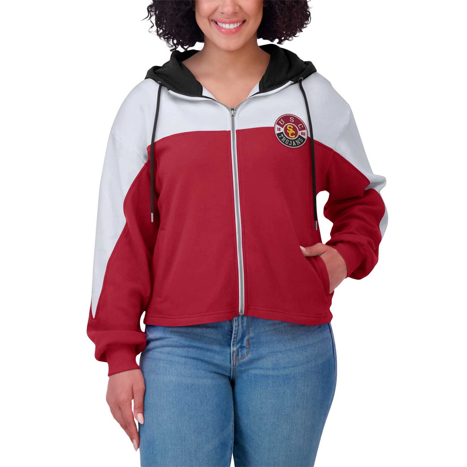 WEAR by Erin Andrews USC Trojans Color-Block Full-Zip Hoodie - view number 4