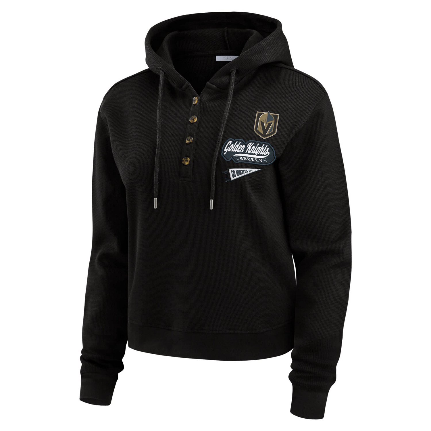 WEAR by Erin Andrews Vegas Golden Knights Waffle-Knit Pullover Hoodie