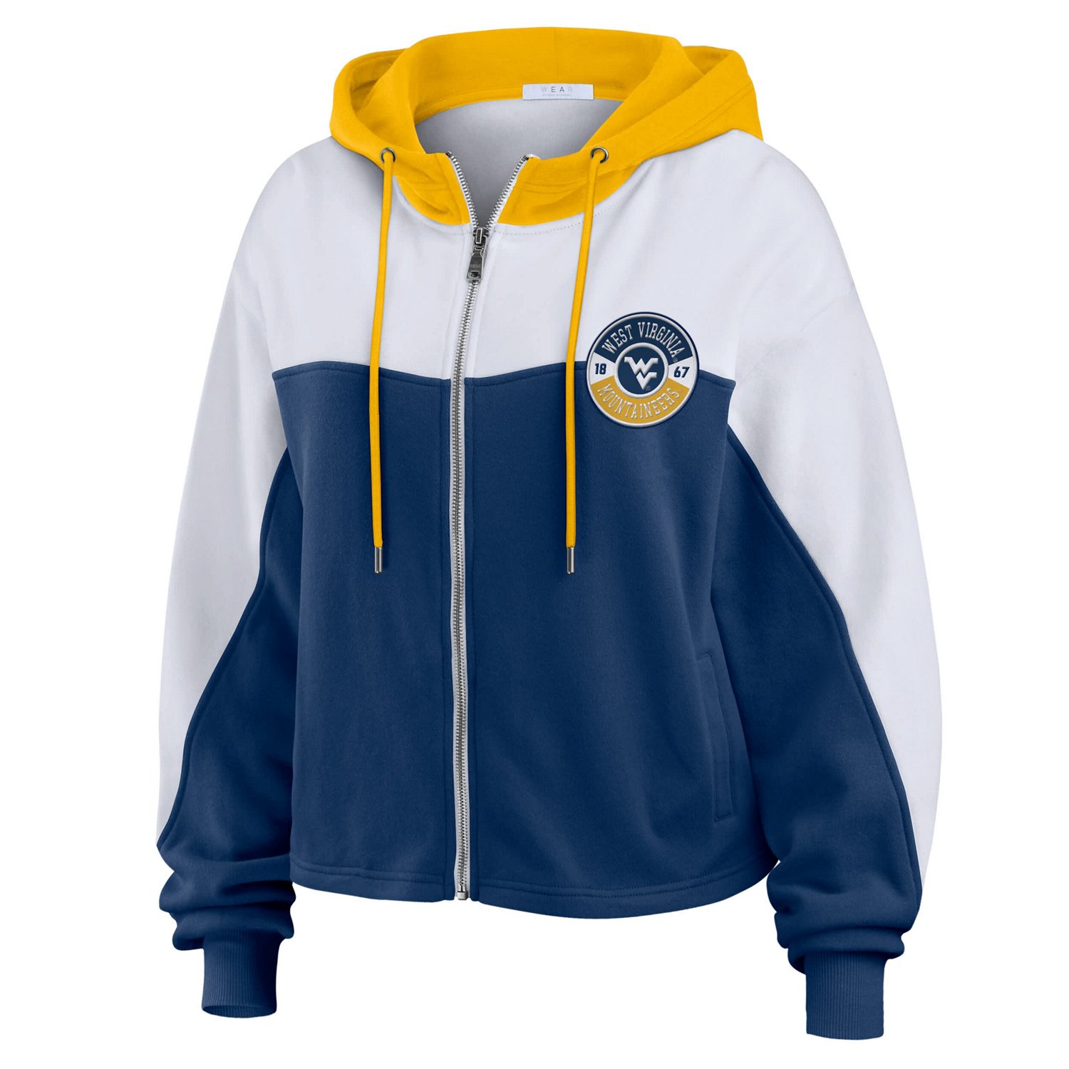 WEAR by Erin Andrews West Virginia Mountaineers Color-Block Full-Zip Hoodie - view number 2