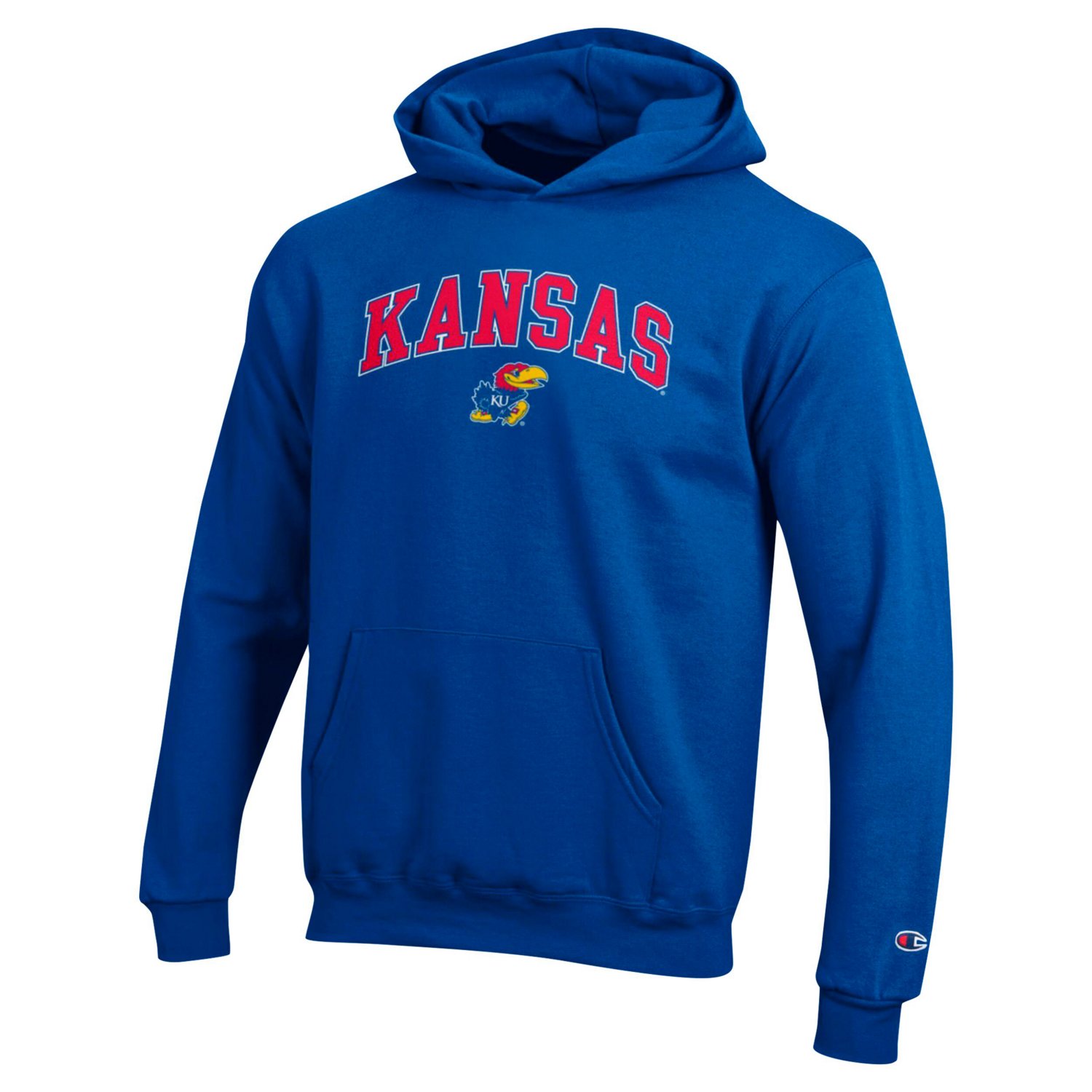 Youth Champion Kansas Jayhawks Campus Pullover Hoodie - view number 2