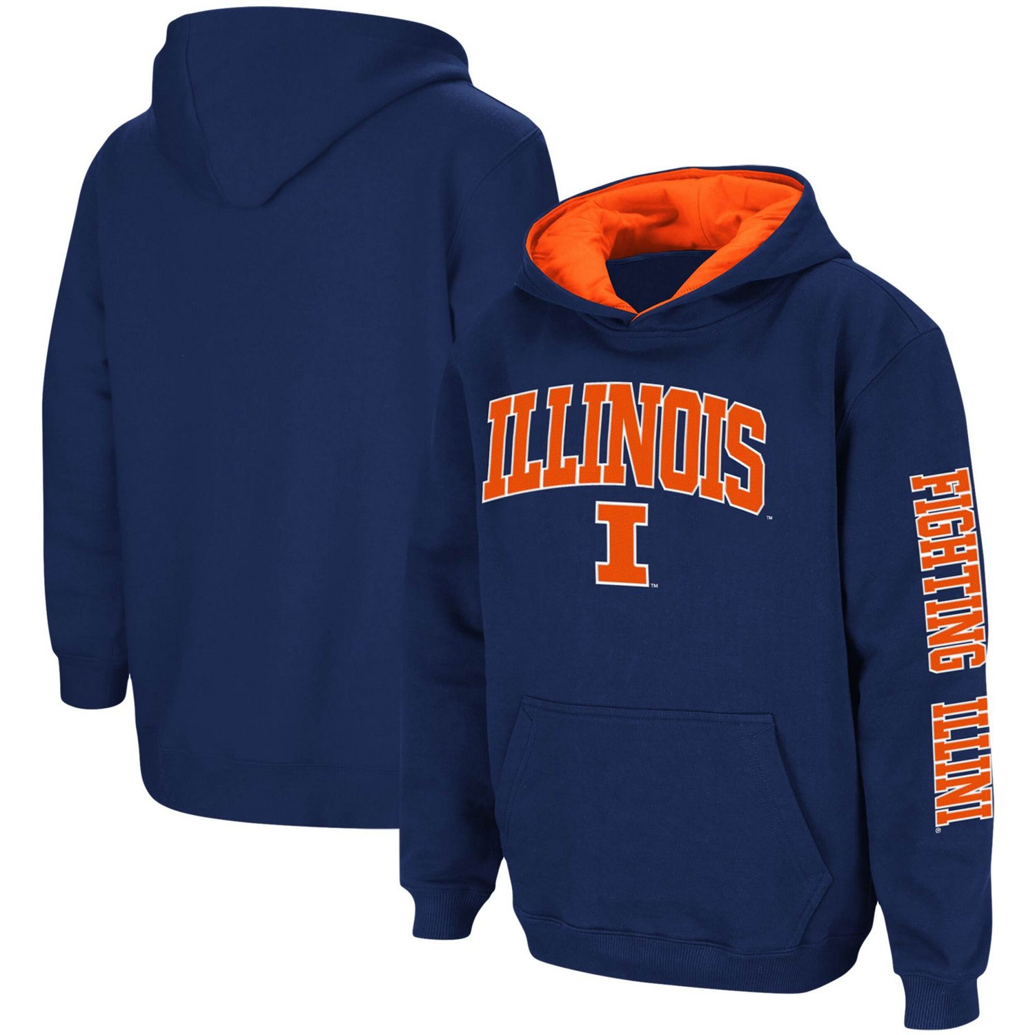 Youth Colosseum Illinois Fighting Illini 2-Hit Team Pullover Hoodie - view number 1