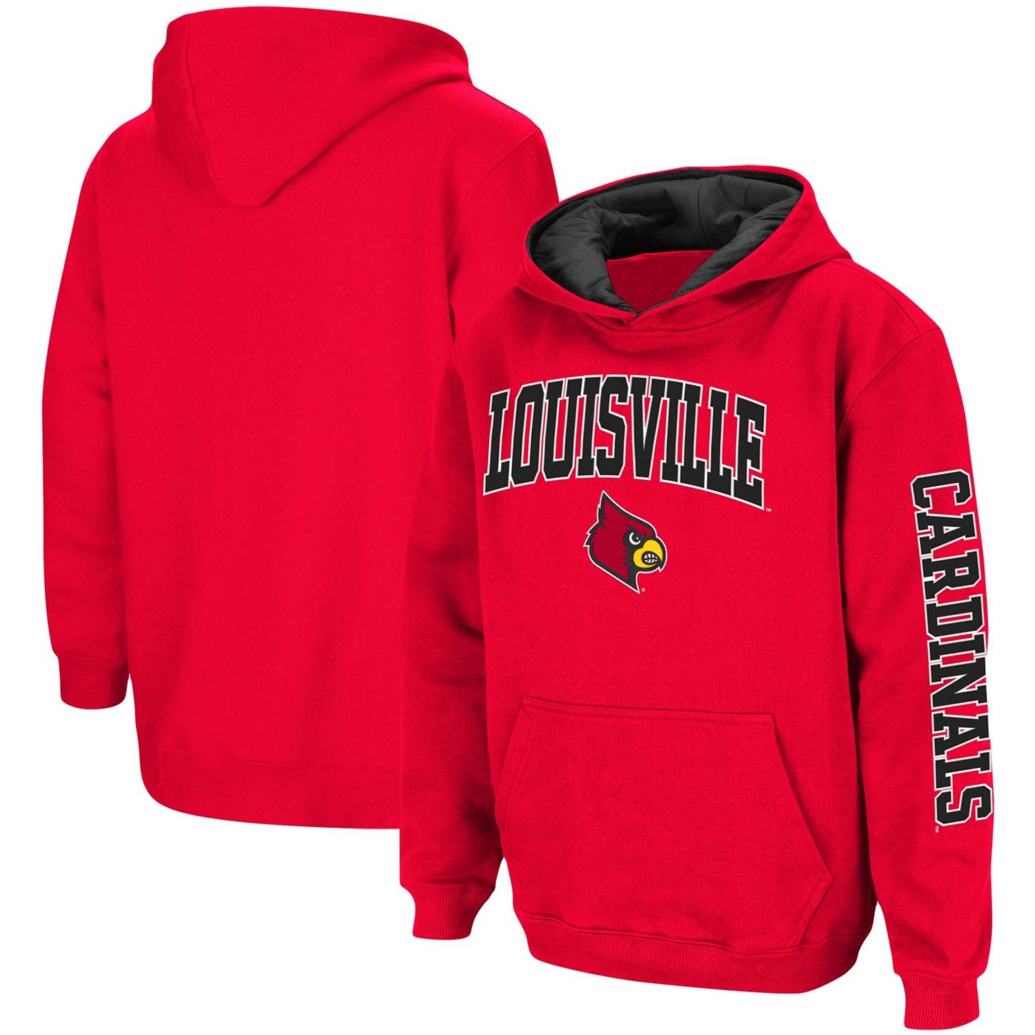 Youth Colosseum Louisville Cardinals 2-Hit Team Pullover Hoodie - view number 1