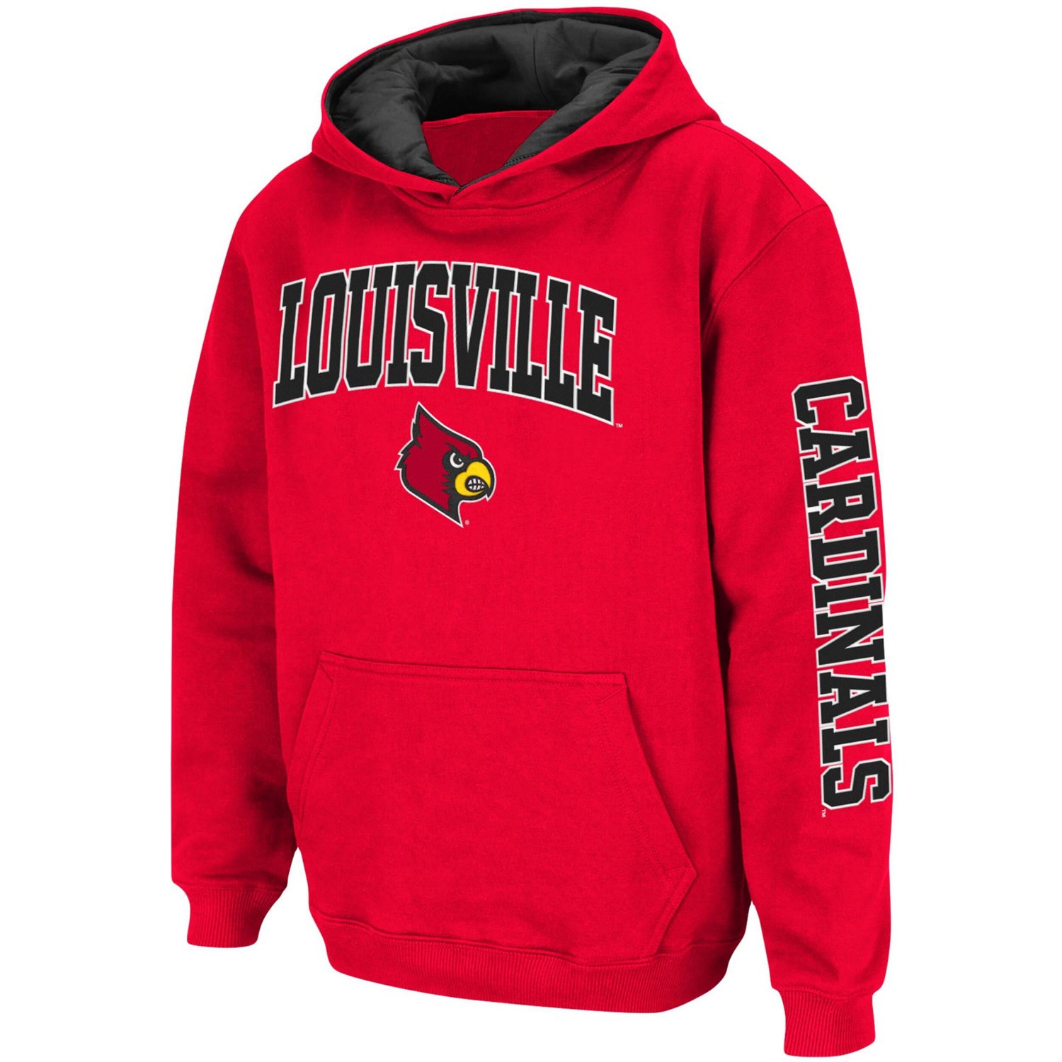 Youth Colosseum Louisville Cardinals 2-Hit Team Pullover Hoodie - view number 2