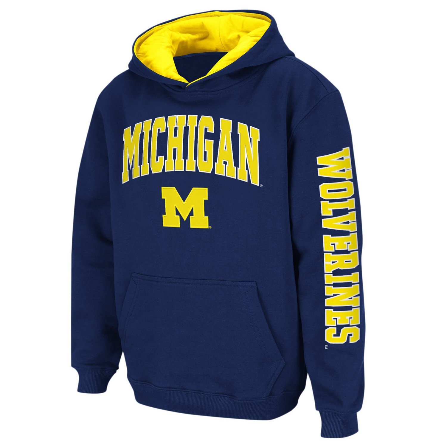 Youth Colosseum Michigan Wolverines 2-Hit Team Pullover Hoodie - view number 2