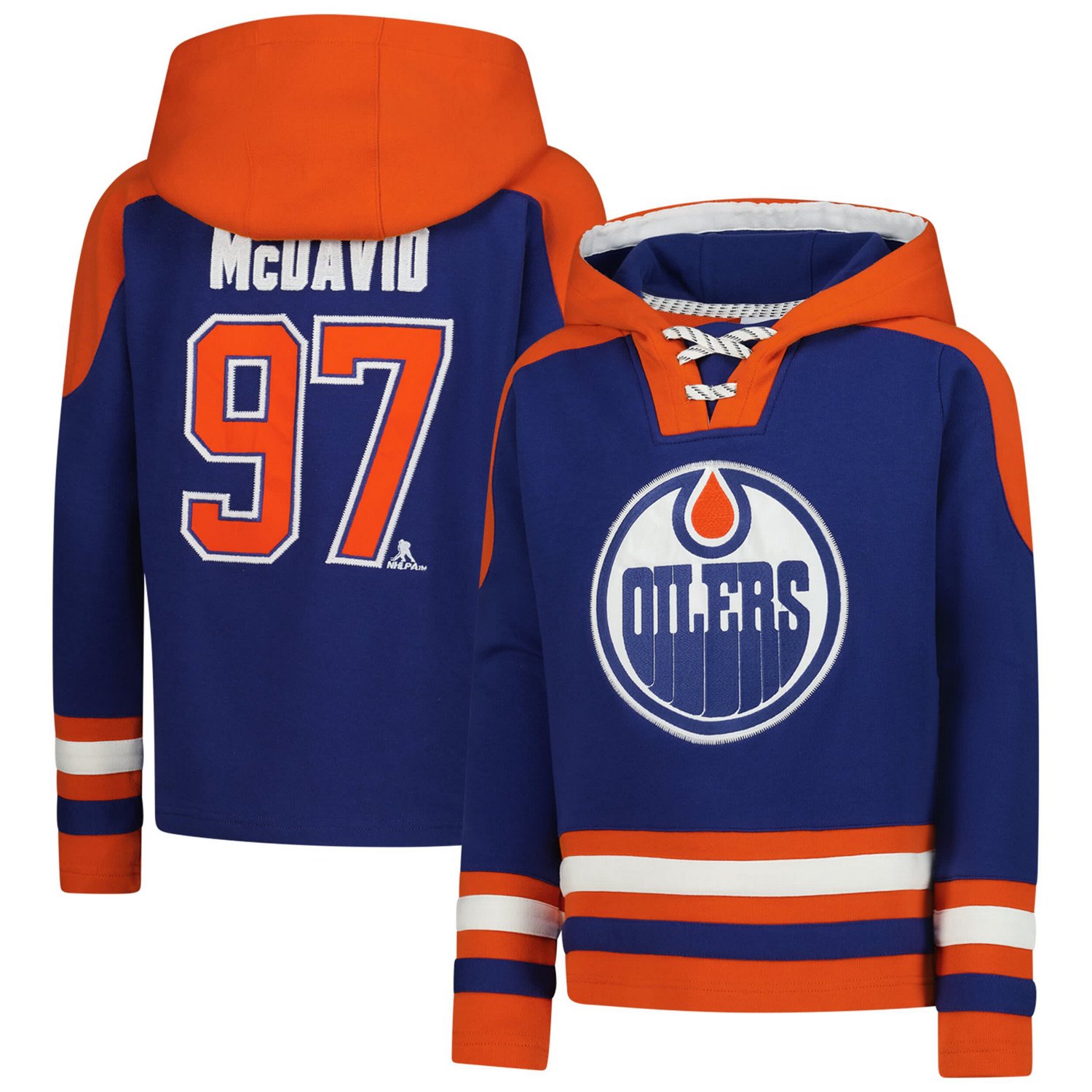 Youth Connor McDavid Edmonton Oilers Ageless Must-Have V-Neck Name  Number Pullover Hoodie - view number 1