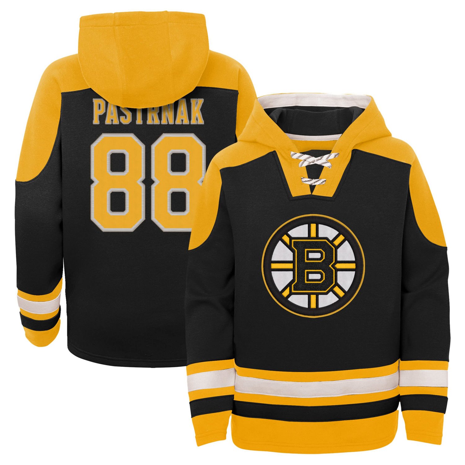 Youth David Pastrnak Boston Bruins Ageless Must-Have V-Neck Name  Number Pullover Hoodie - view number 1