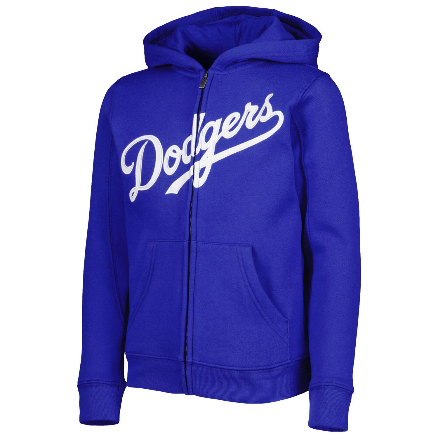 Youth Los Angeles Dodgers Wordmark Full-Zip Fleece Hoodie