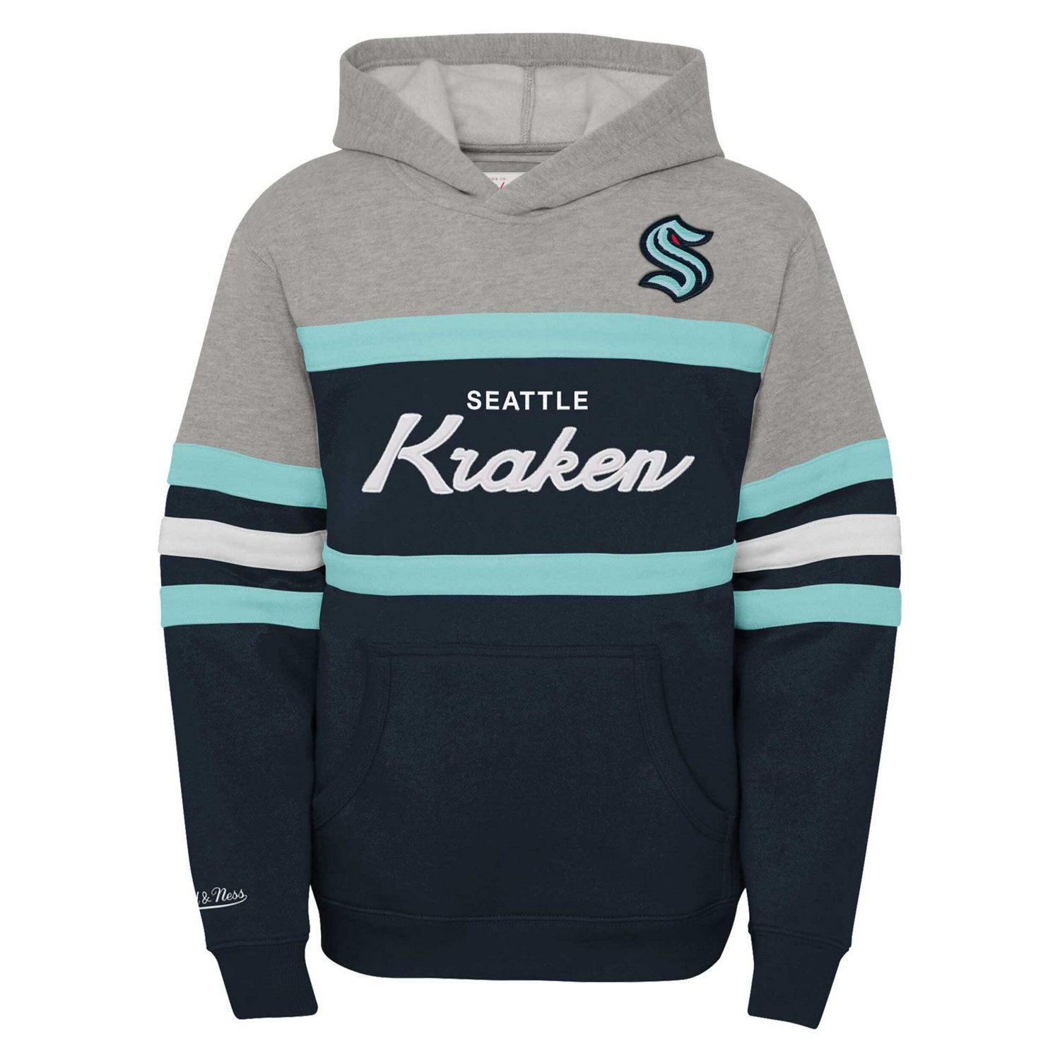 Youth Mitchell  Ness Deep Sea Seattle Kraken Head Coach Pullover Hoodie - view number 2