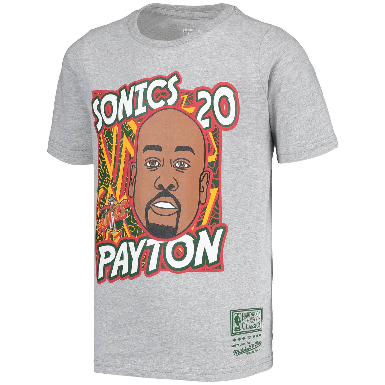 Youth Mitchell  Ness Gary Payton Seattle SuperSonics Hardwood Classics King of the Court Player T-Shirt - view number 2