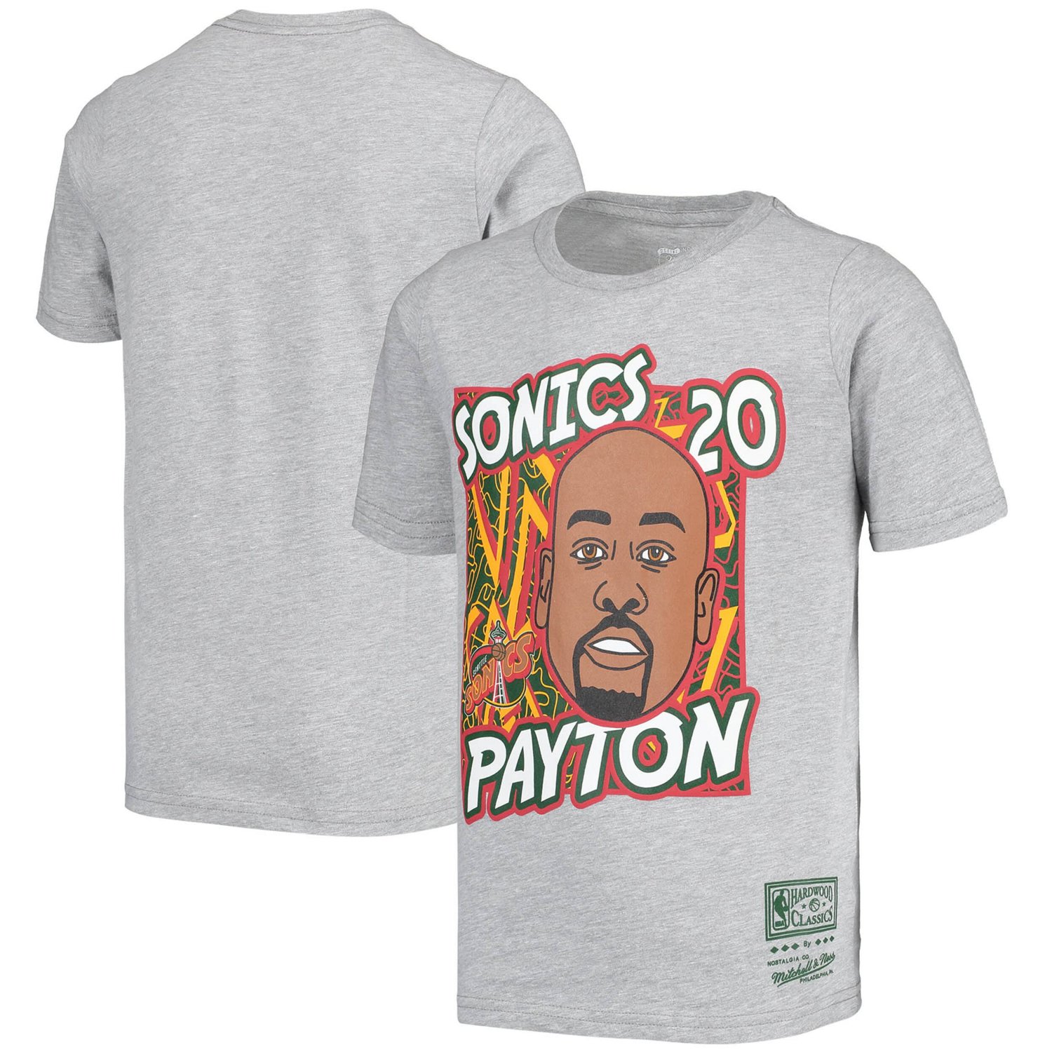 Youth Mitchell  Ness Gary Payton Seattle SuperSonics Hardwood Classics King of the Court Player T-Shirt