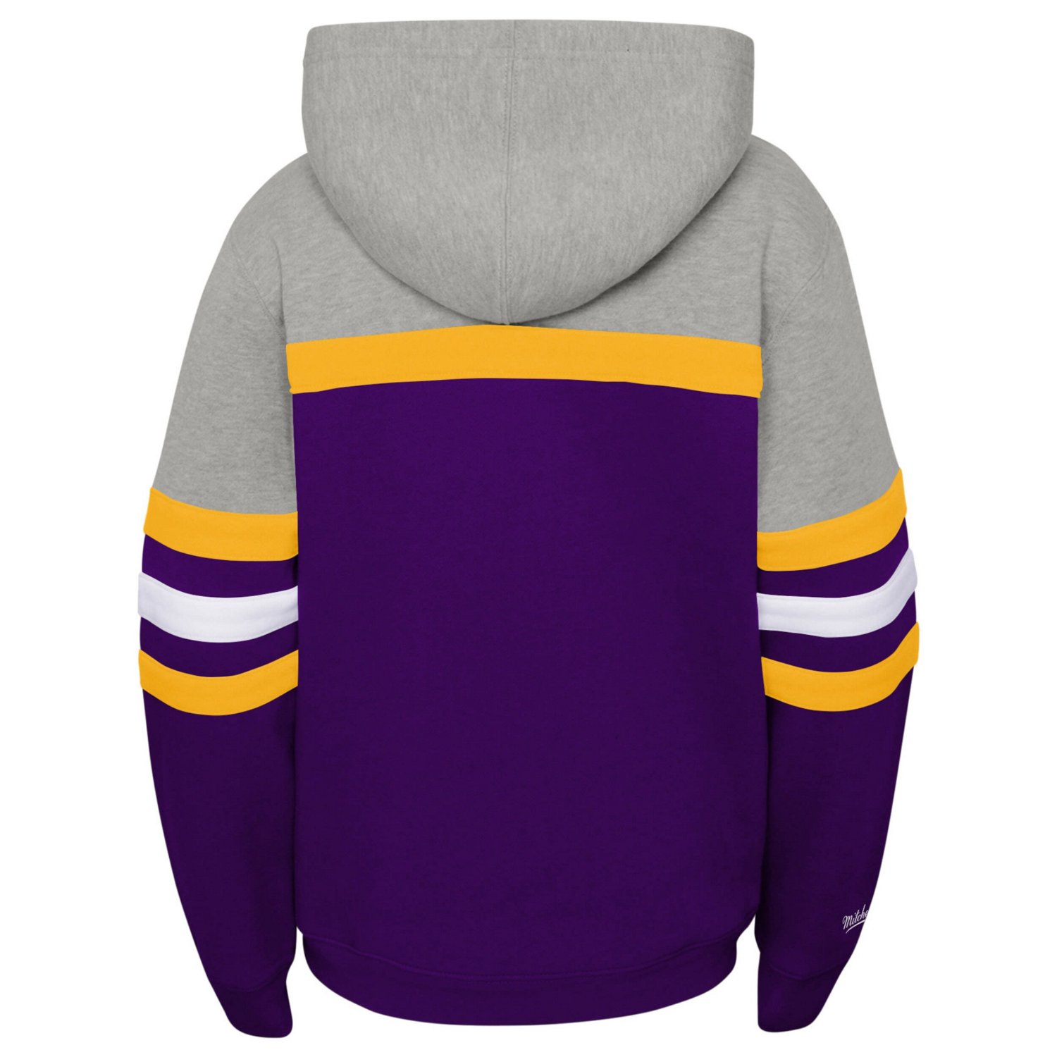 Youth Mitchell  Ness Heather Gray Los Angeles Lakers Hardwood Classics Head Coach Pullover Hoodie - view number 3