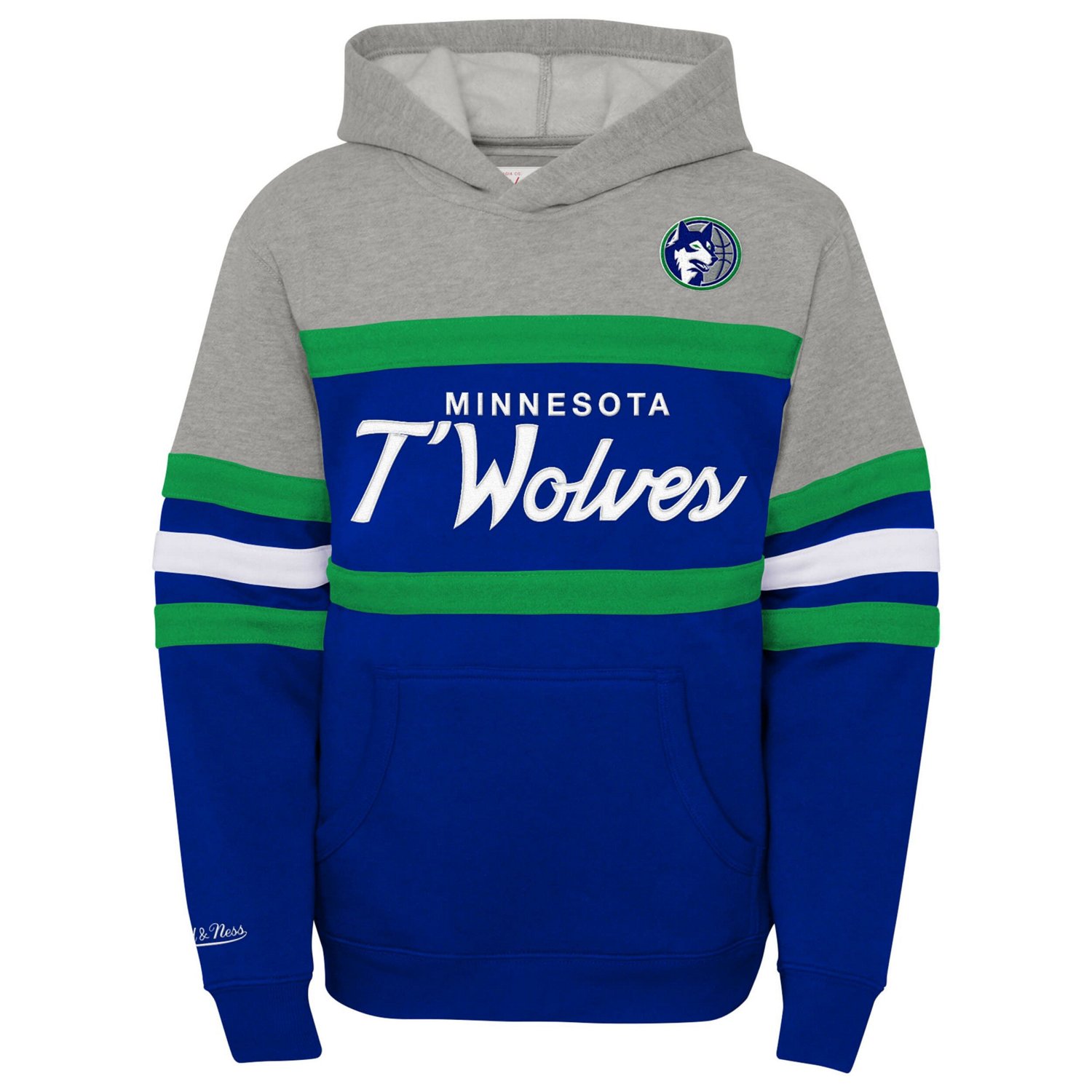 Youth Mitchell  Ness Heather Gray Minnesota Timberwolves Hardwood Classics Head Coach Pullover Hoodie - view number 2
