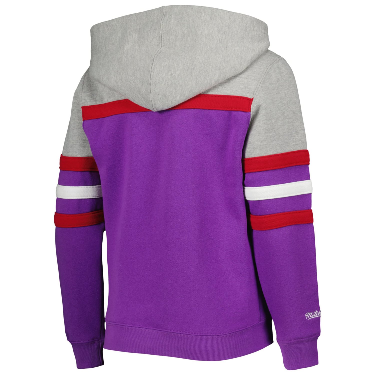 Youth Mitchell  Ness Heather Gray Toronto Raptors Hardwood Classics Head Coach Pullover Hoodie - view number 3