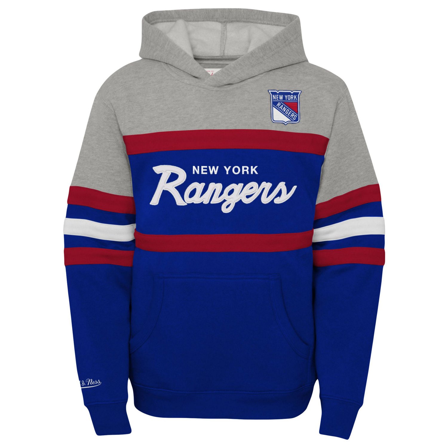 Youth Mitchell  Ness New York Rangers Head Coach Pullover Hoodie - view number 2