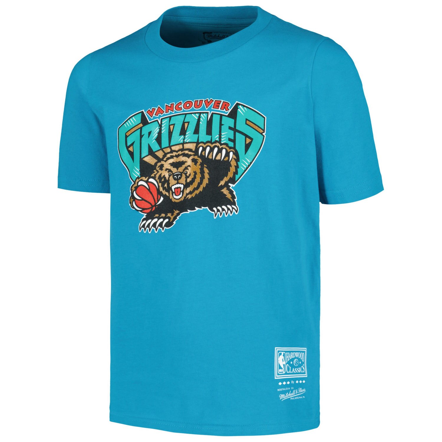 Youth Mitchell  Ness Vancouver Grizzlies Hardwood Classics Retro Logo T-Shirt - view number 2