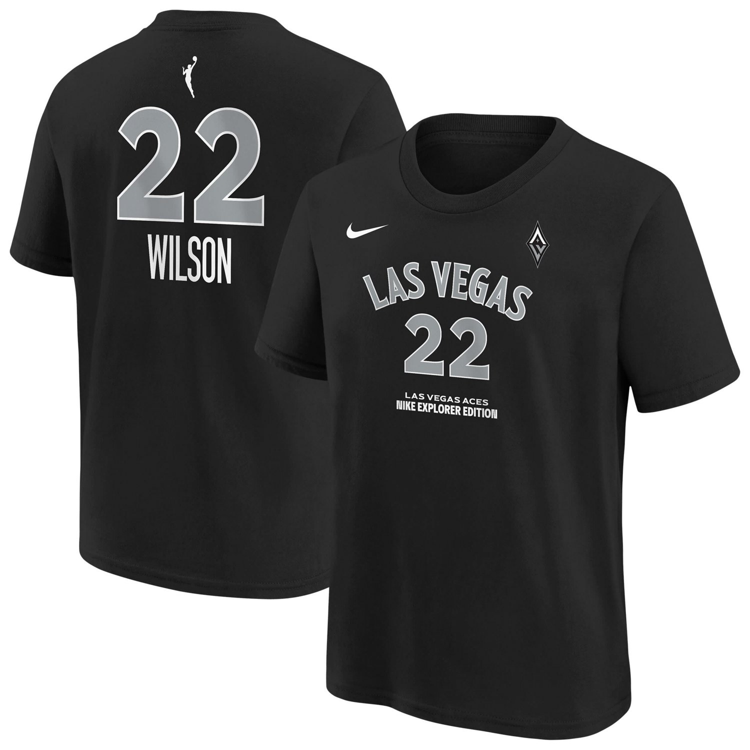 Youth Nike A'ja Wilson Las Vegas Aces Explorer Edition Name  Number T-Shirt