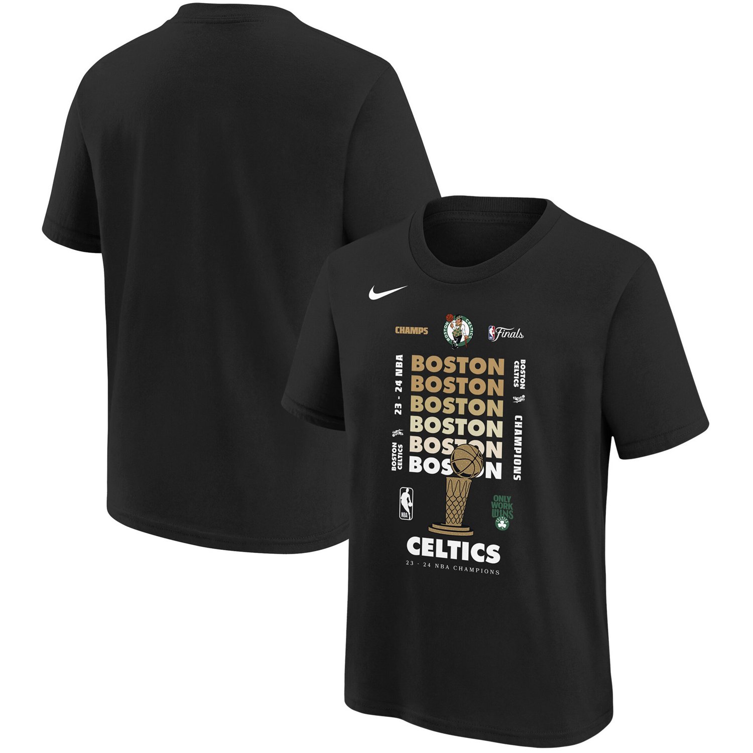 Youth Nike Boston Celtics 2024 NBA Finals Champions Expressive T-Shirt - view number 1