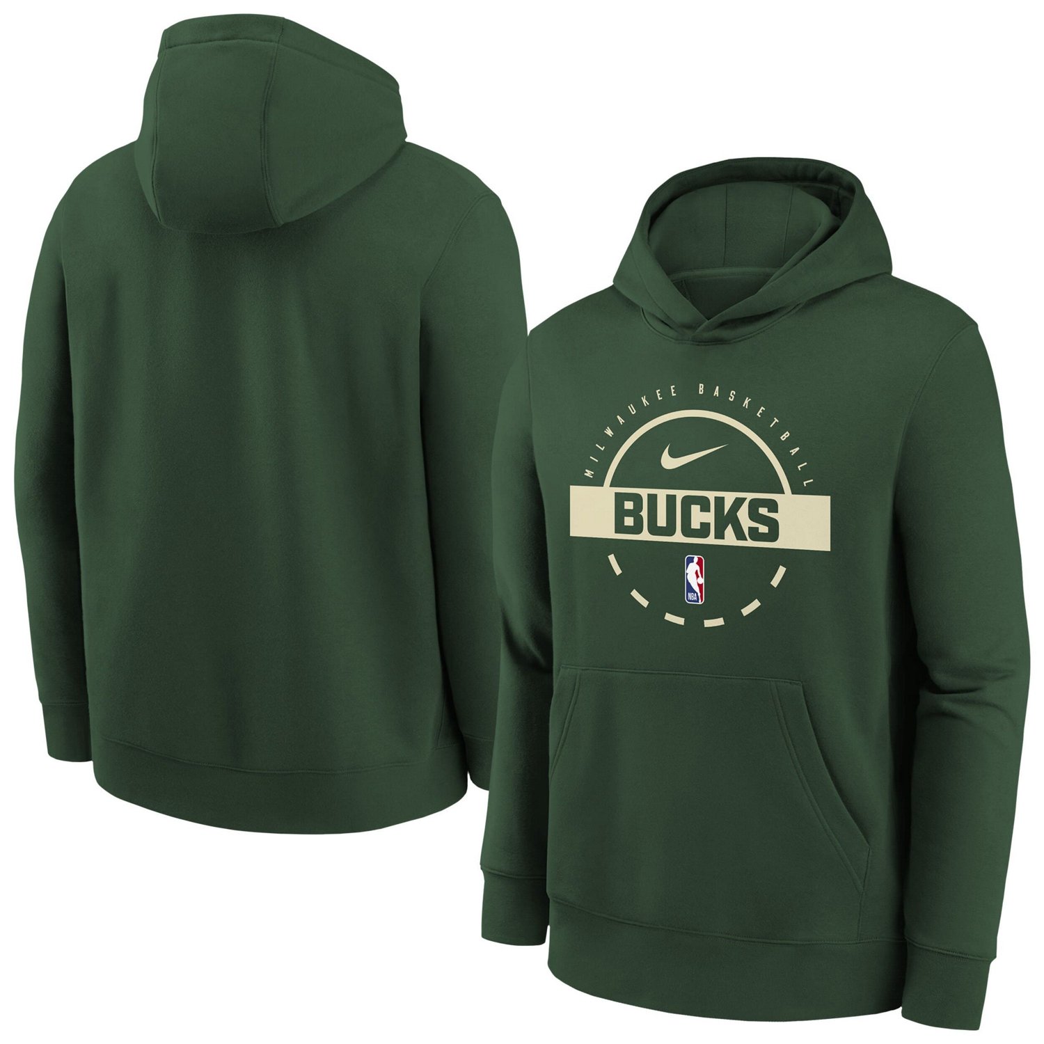 Youth Nike Hunter Milwaukee Bucks 2025 26 Club Fleece Practice Hoodie