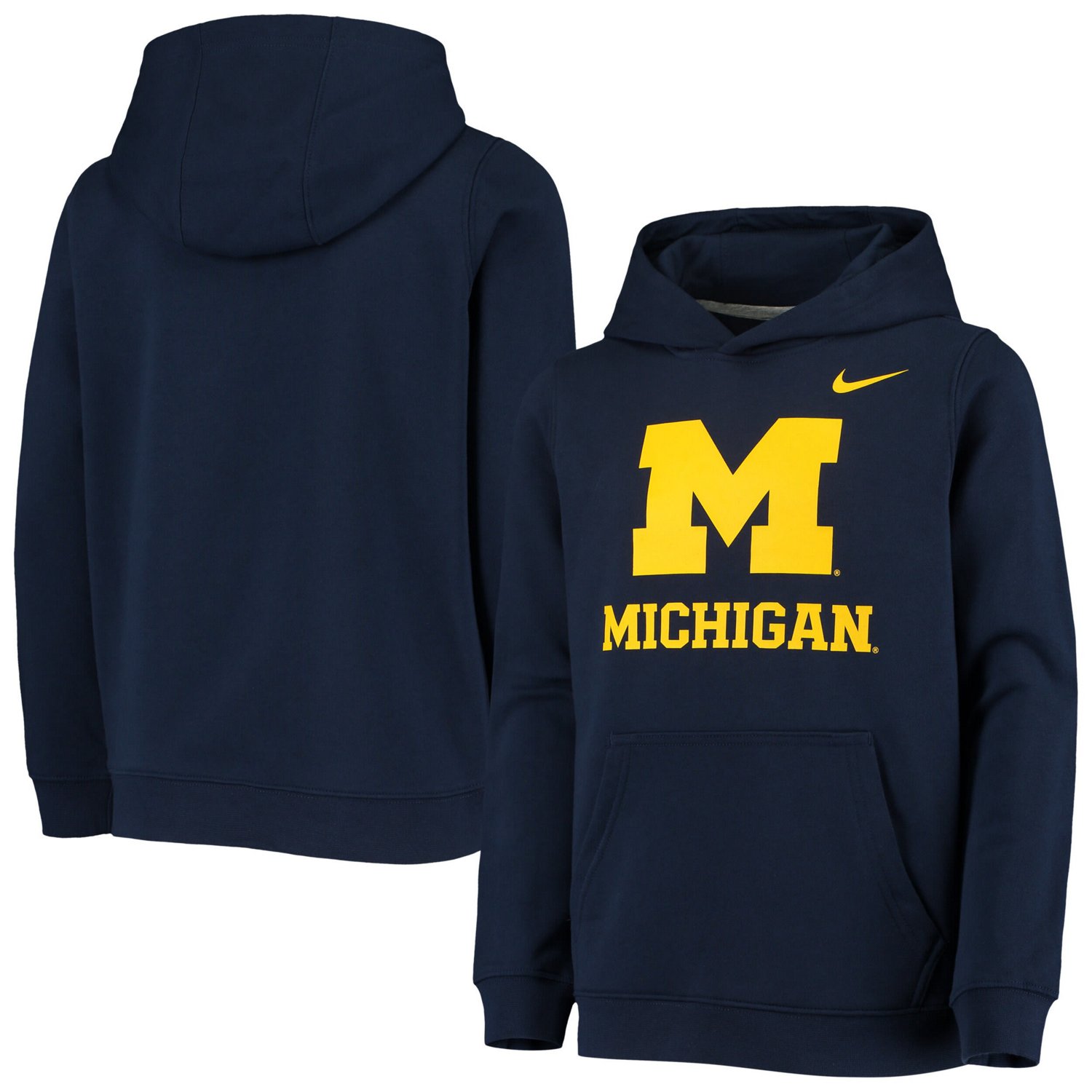 Youth Nike Michigan Wolverines Stadium Club Fleece Pullover Hoodie