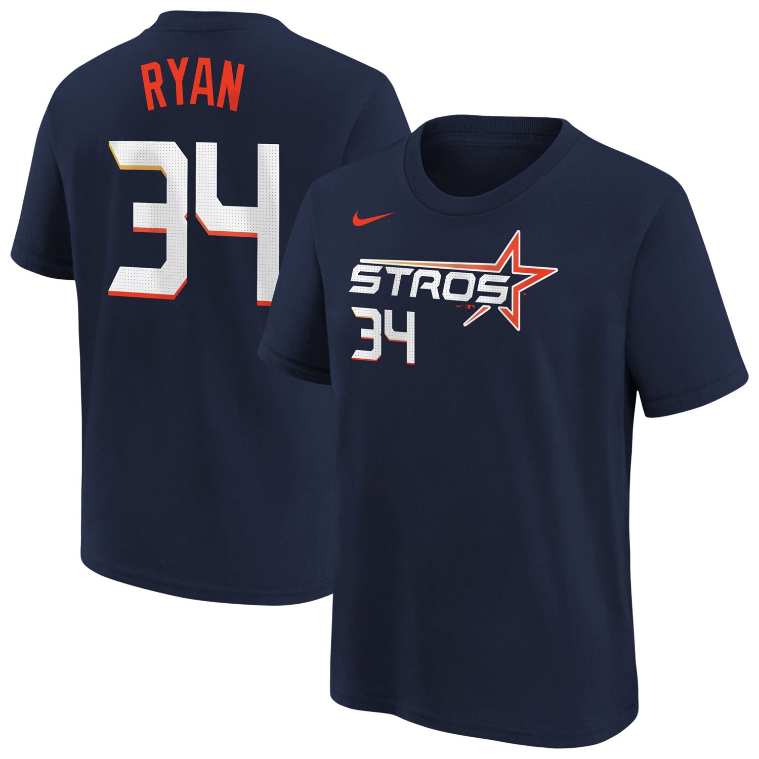 Youth Nike Nolan Ryan Houston Astros Fuse City Connect Name  Number T-Shirt