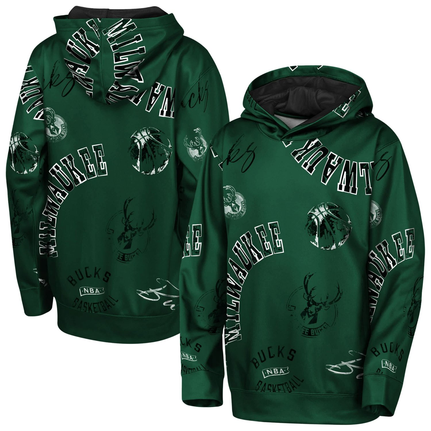 Youth Outerstuff Hunter Milwaukee Bucks Moving Violation Hoodie