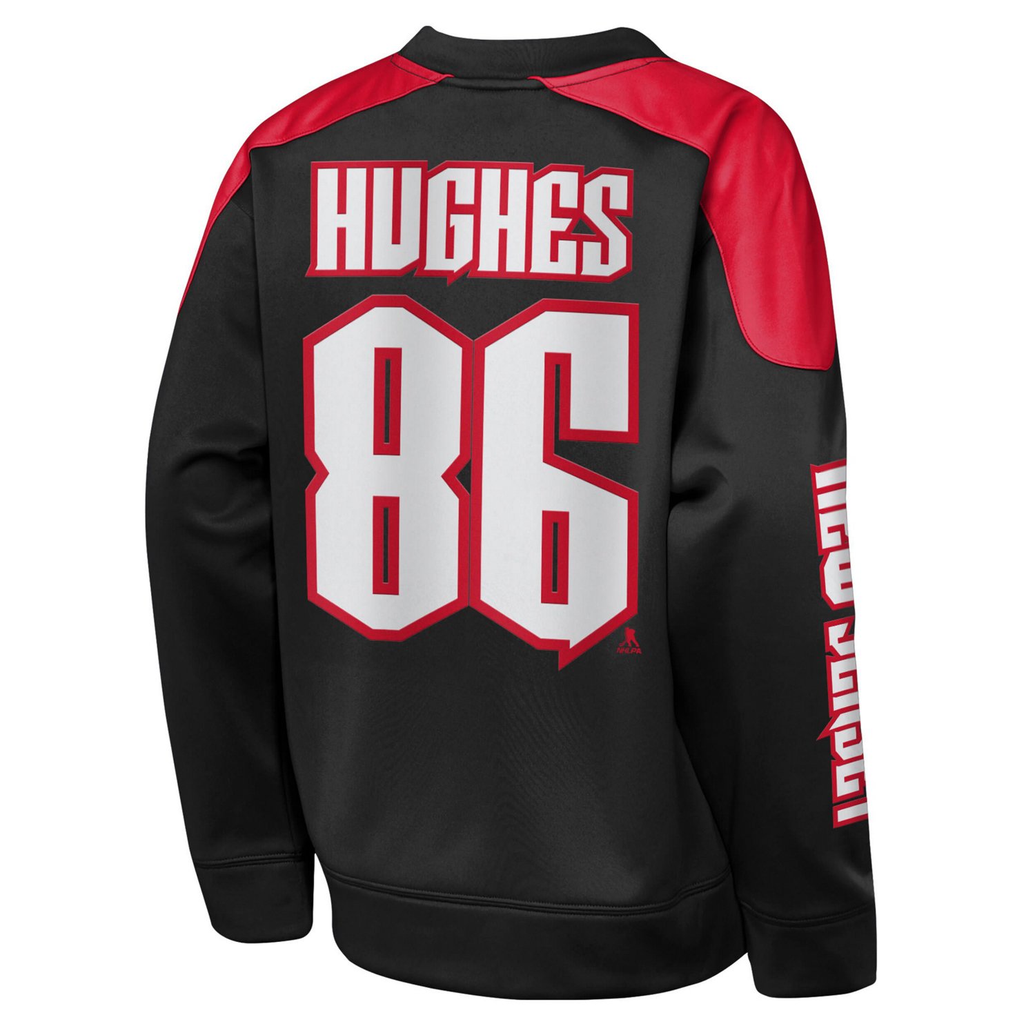 Youth Outerstuff Jack Hughes New Jersey Devils Best Defense Name  Number Crewneck Sweatshirt - view number 3