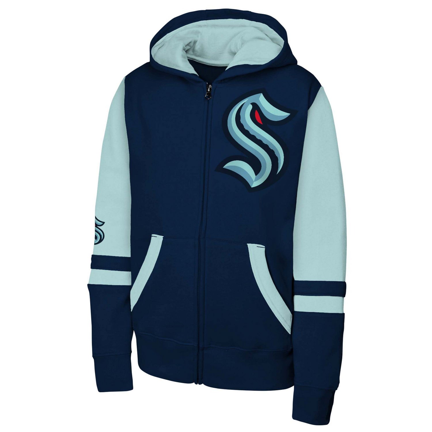 Youth Seattle Kraken Face Off Full-Zip Hoodie                                                                                    - view number 2