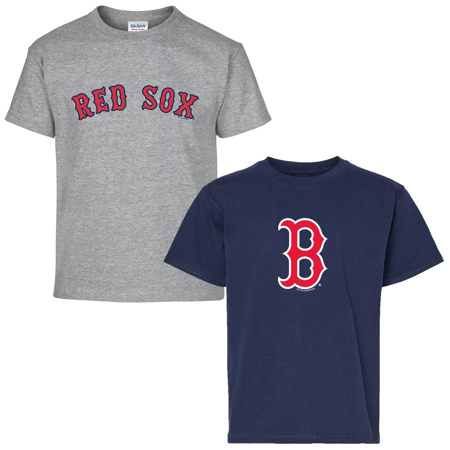 Youth Soft as a Grape Gray Boston Red Sox Two-Pack T-Shirt Set