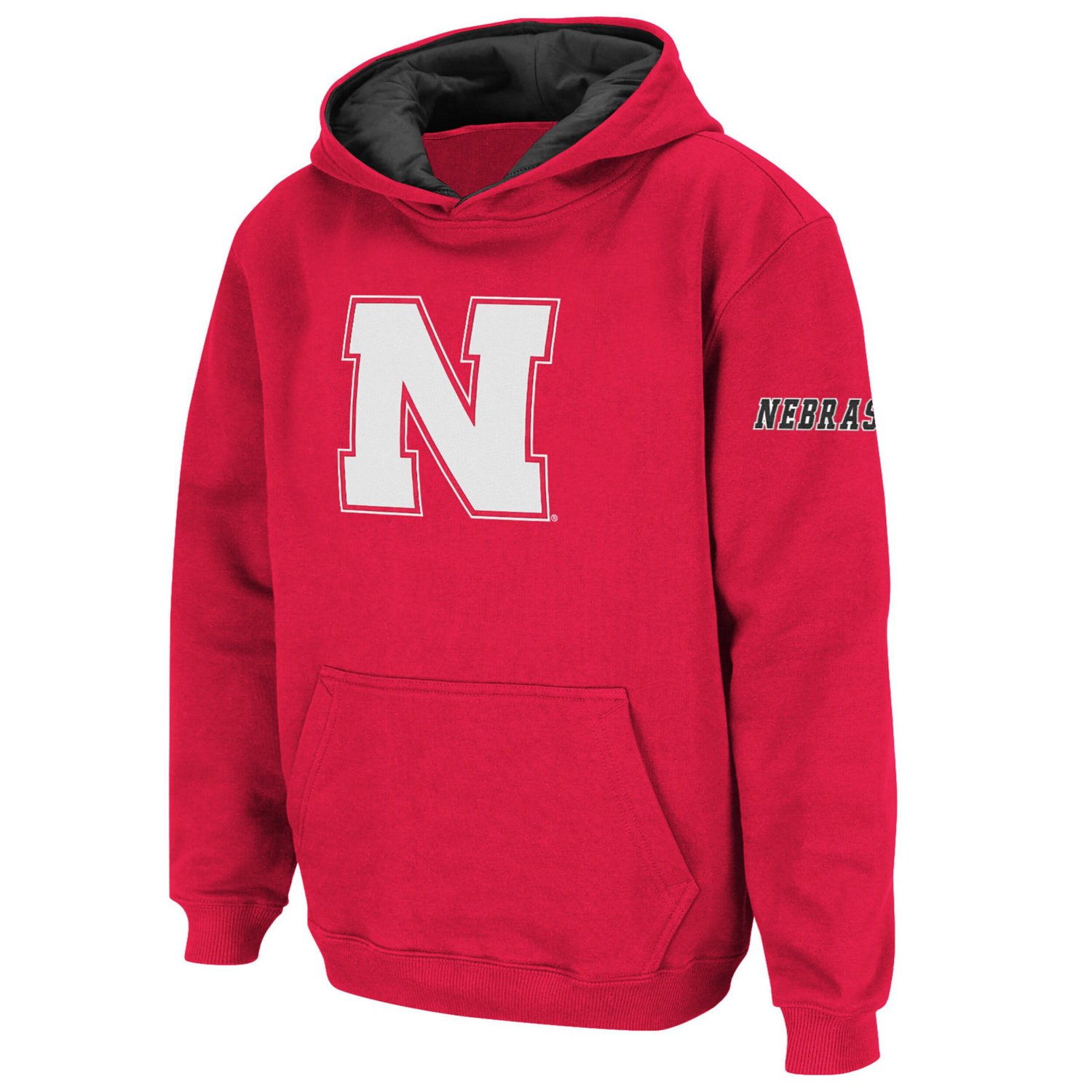 Youth Stadium Athletic Scarlet Nebraska Huskers Big Logo Pullover Hoodie                                                         - view number 1