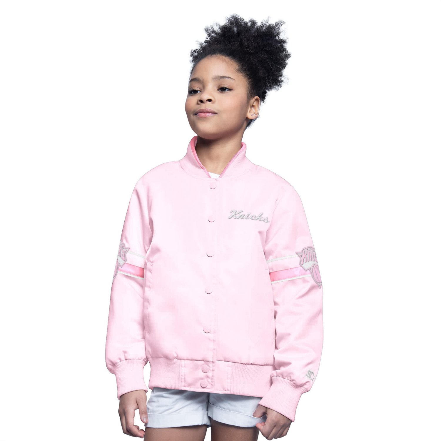 Youth Starter Light New York Knicks Arena Full-Snap Varsity Jacket