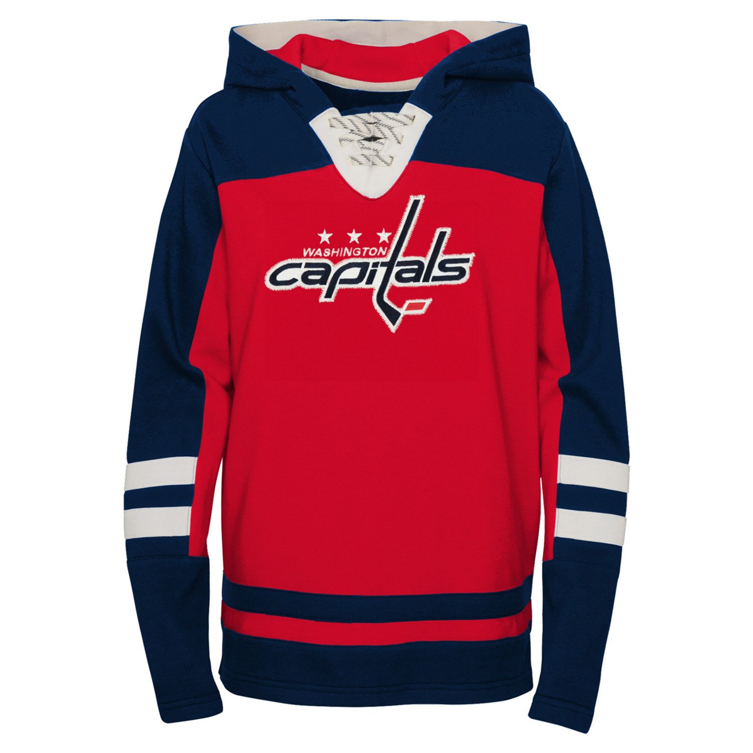 Youth Washington Capitals Ageless Revisited Lace-Up V-Neck Pullover Hoodie                                                       - view number 2