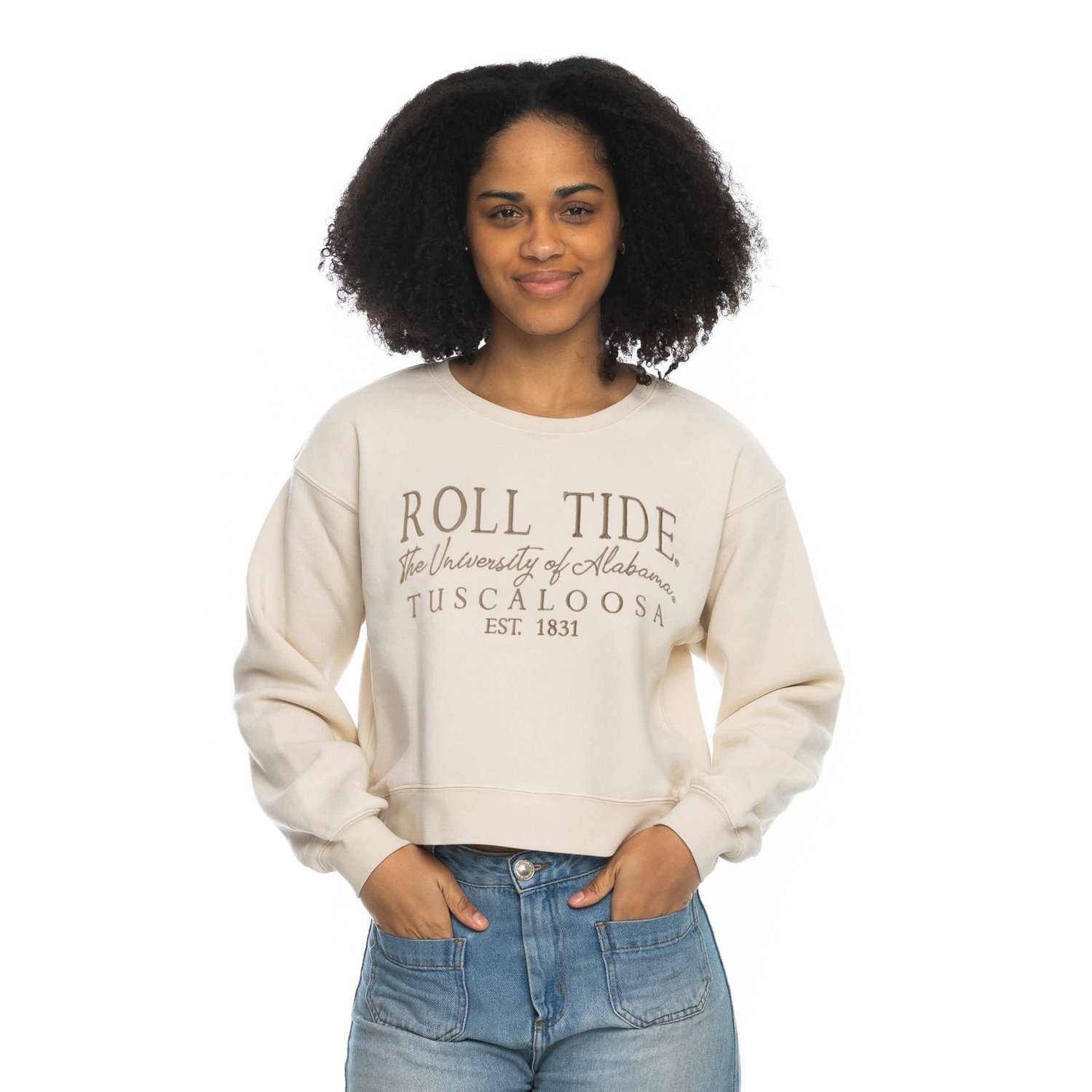 ZooZatz Alabama Crimson Tide Cropped Crewneck Sweatshirt                                                                        