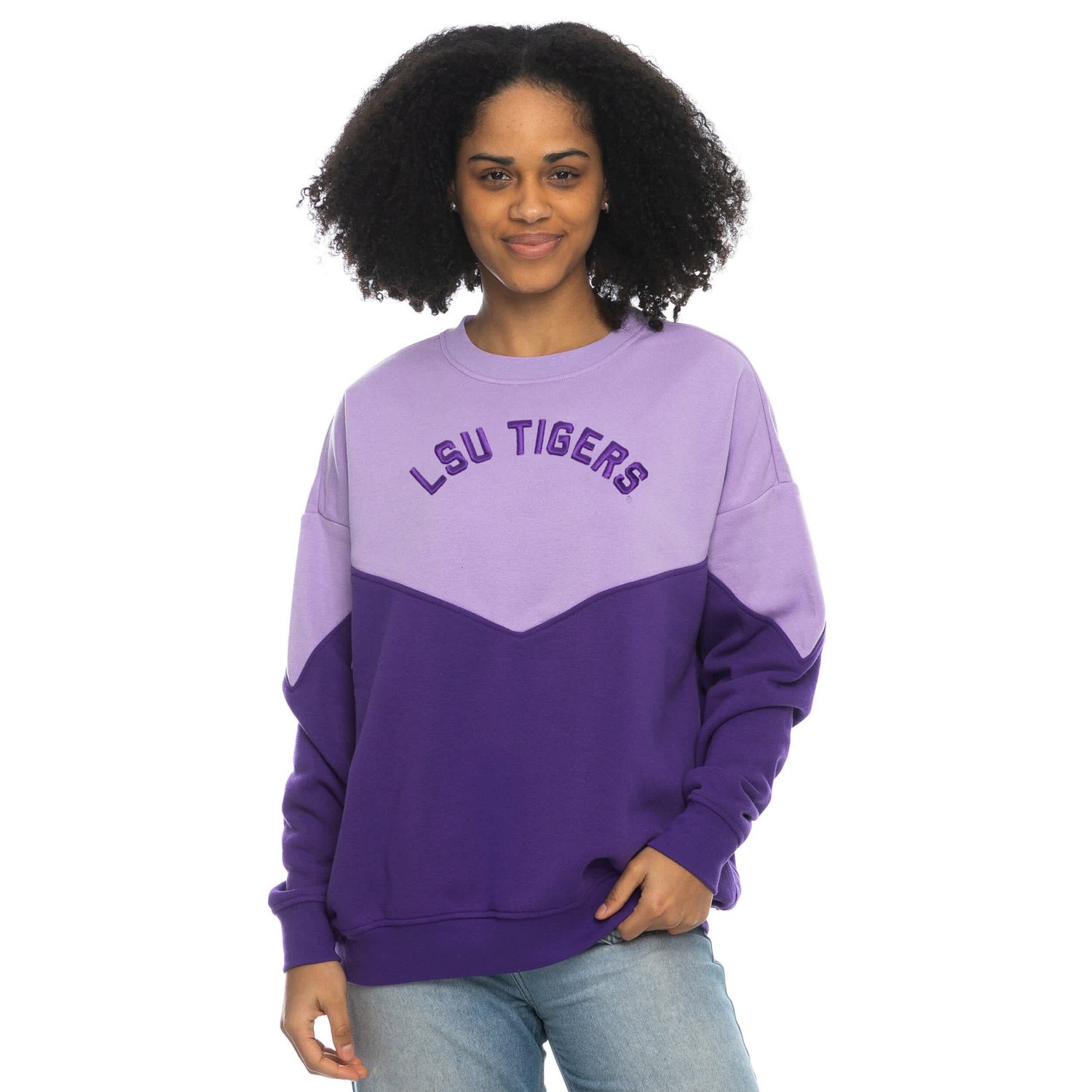 ZooZatz Light LSU Tigers Bestie Oversized Pullover Sweatshirt - view number 1